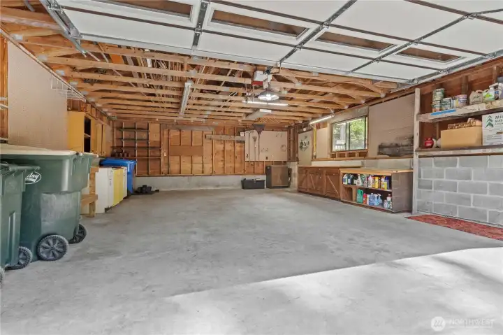 Interior of the 2-Car Garage. |Super Clean! Working Garage Door Opener!