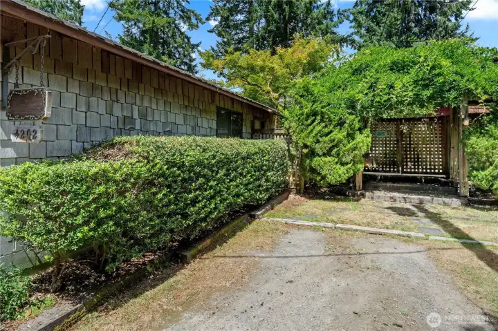 Private Entry Courtyard leads into the entry of the home.