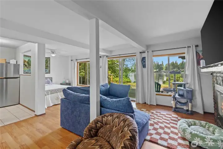 But wait! There's more! Here is the Studio Apartment! Living Room w/Fireplace w/Brick Surround