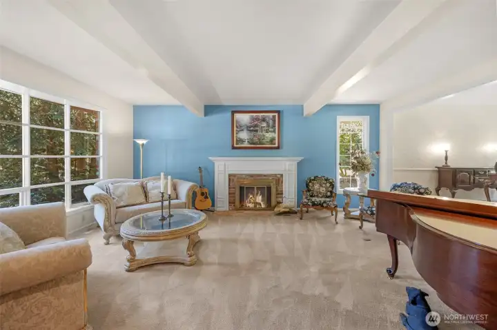 Large living and dining room.