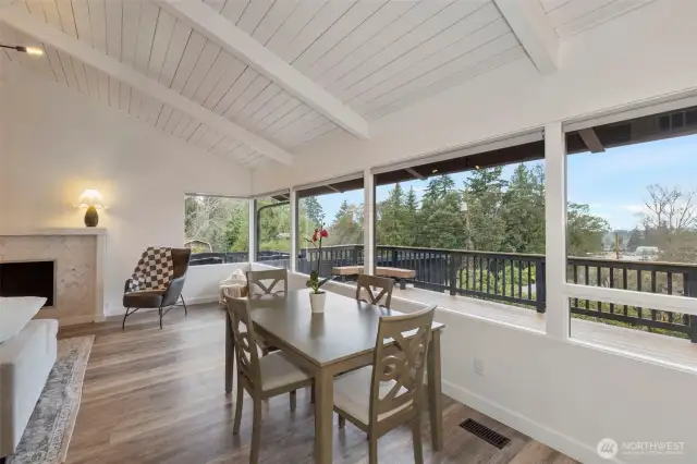 Main Level Dining Area with Door to Deck