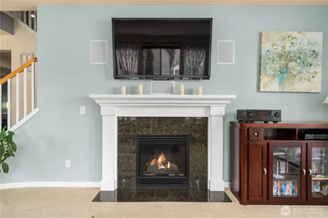 Family room gas fireplace