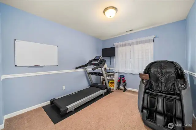 Bedroom 3 currently used for exercise