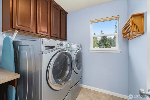 Upper level Laundry with storage and folding area