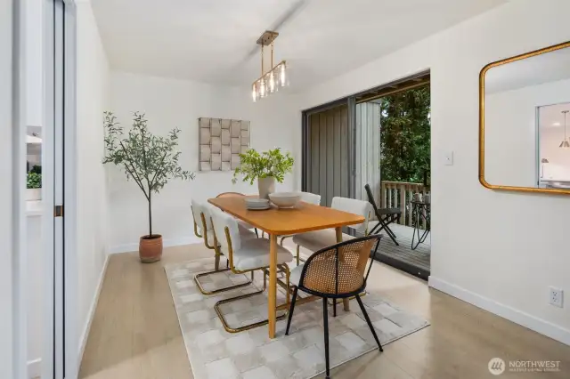 Dining Room Opens to Deck with Golf Course Views