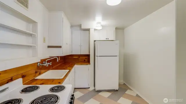 Downstairs: Kitchen.