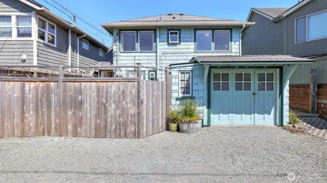 Fenced in back deck and attached garage that could be a future ADU.