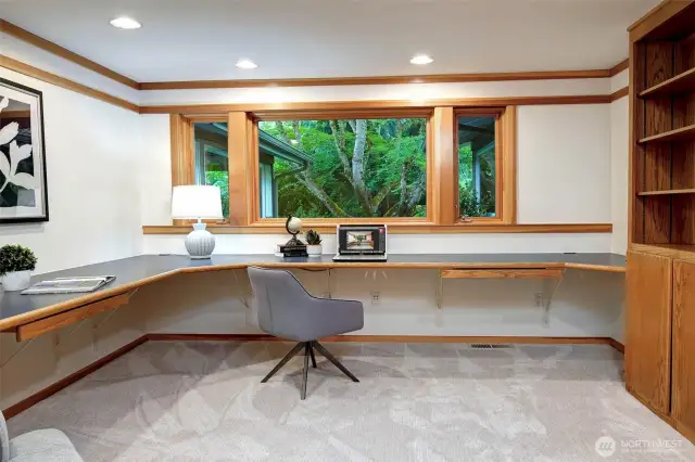 Wonderful Office space for remote workers with built-ins. .75 bath nearby.