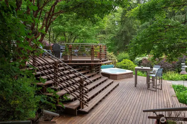 Tiered decks for summer entertaining.