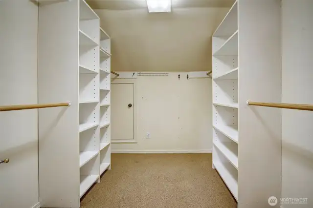 Primary walk-in closet.