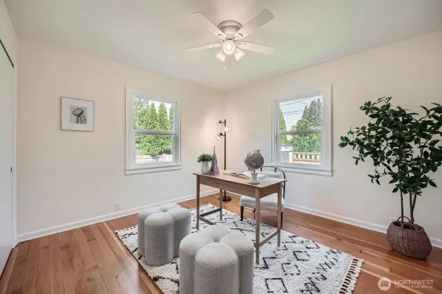 Make bedroom two on the main floor an office, for all of your working from home needs!