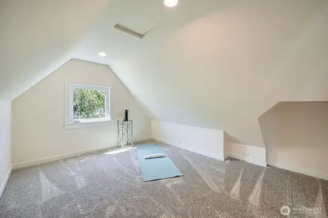 One of the charming upper rooms! Upstairs heated with wall units and thermostat in each room.