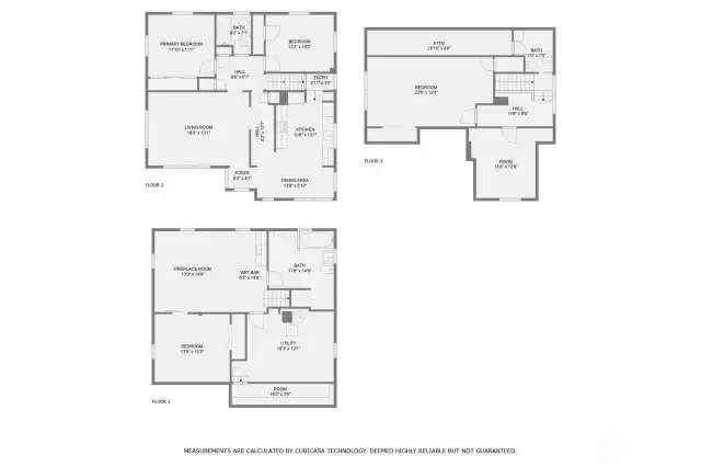 Convenient floor plan of each level of this home.
