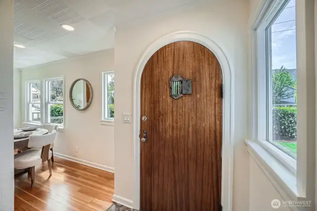 Step into the home and admire the coffered ceilings and Douglas Fir floors that glisten!