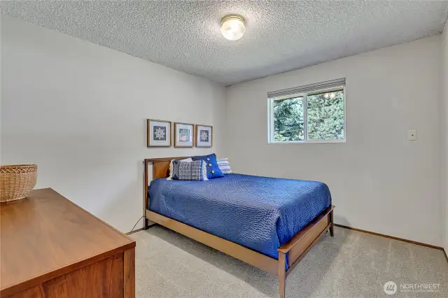 2nd bedroom with new carpet, although hardwoods are underneath!