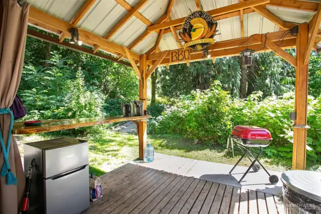There is a concrete pad under the deck for your hot tub should you choose.