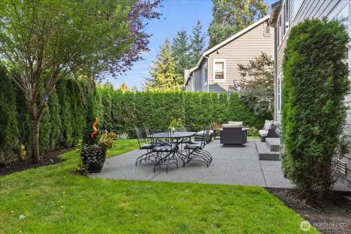 Perfectly Groomed Back Yard with Room to Entertain