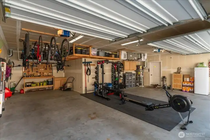 3 car garage with storage.