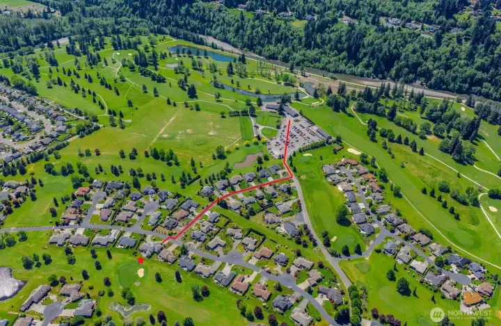 Easy walk or golf cart to High Cedars Golf Club