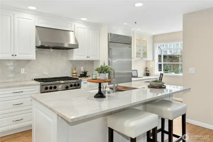 You will love the beautiful selections here:quartzite counters, all high-end stainless appliances and plenty of soft-close cabinets and drawer space!