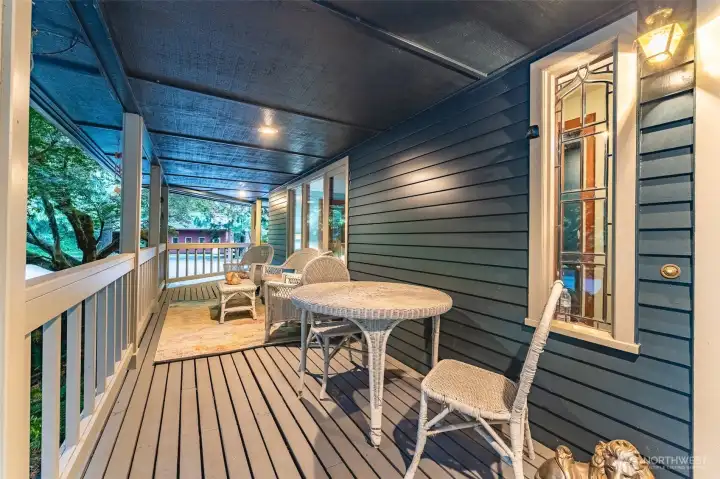 A full wrap around porch.