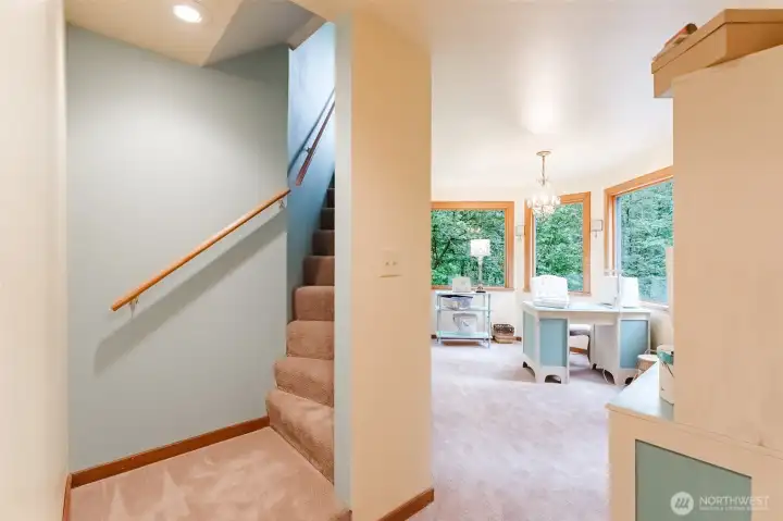 Bedroom with two floors. The upper level is perfect for seasonal views of Mount Baker and bird watching.