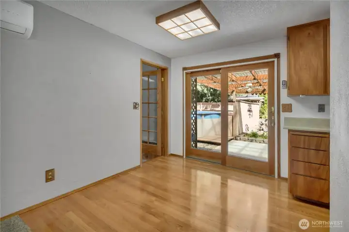 Dining room with access to the family room and covered patio