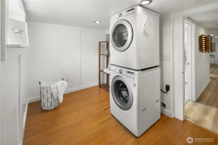 Remodeled spacious laundry room with space/water for a sink. Remodeled spacious laundry room with space/water for a sink.