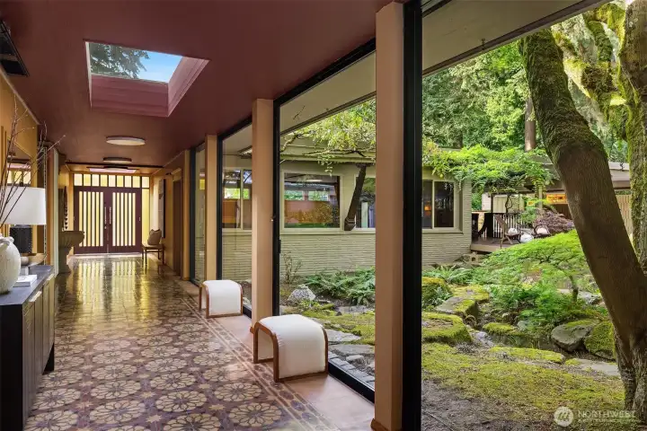 Courtyard view and front entry