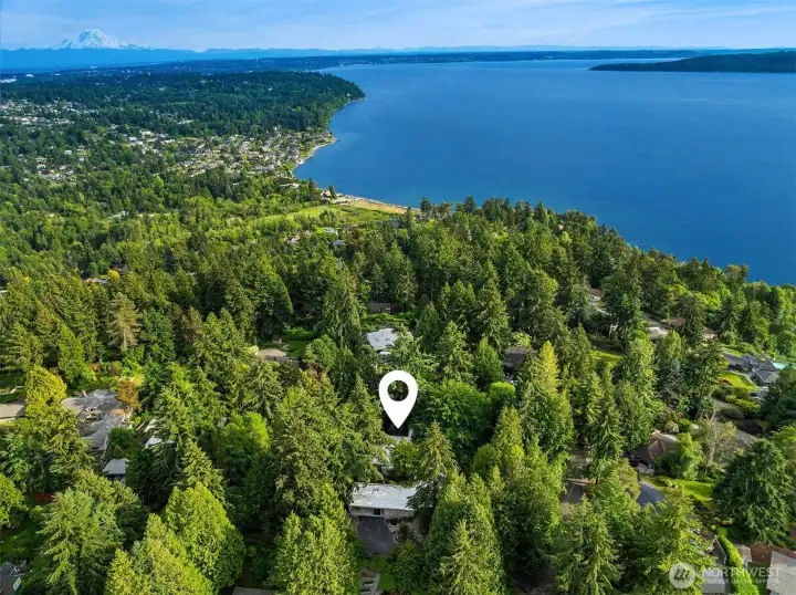 One can see the Cove and private community beach in this aerial view