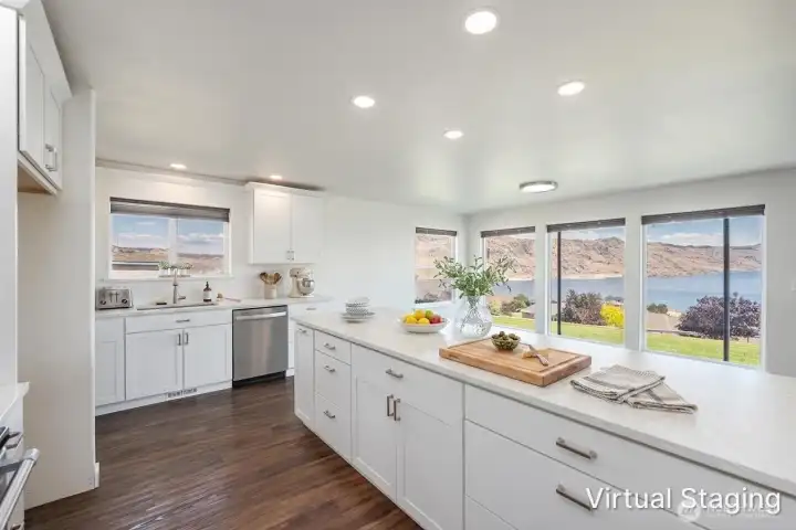Kitchen with views. Kitchen with views.