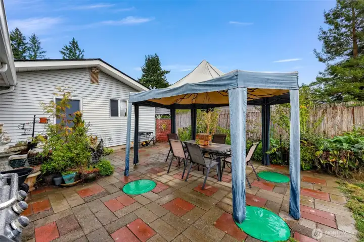 Back patio for outside gatherings Back patio for outside gatherings