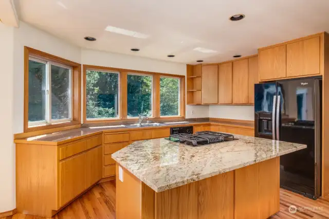 Amazing Kitchen with a Brand New Cooktop and Island Counter