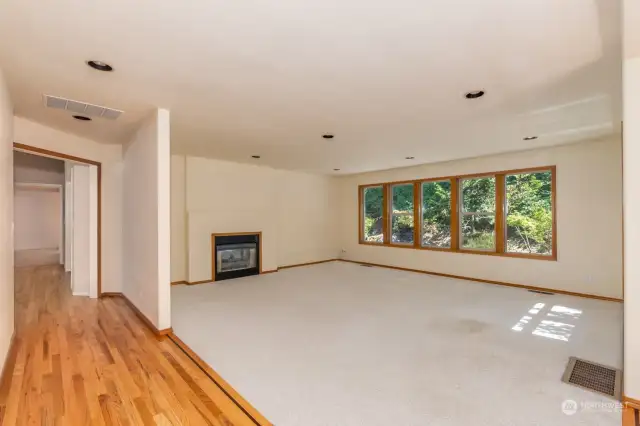 Large Open Family Room with Fireplace