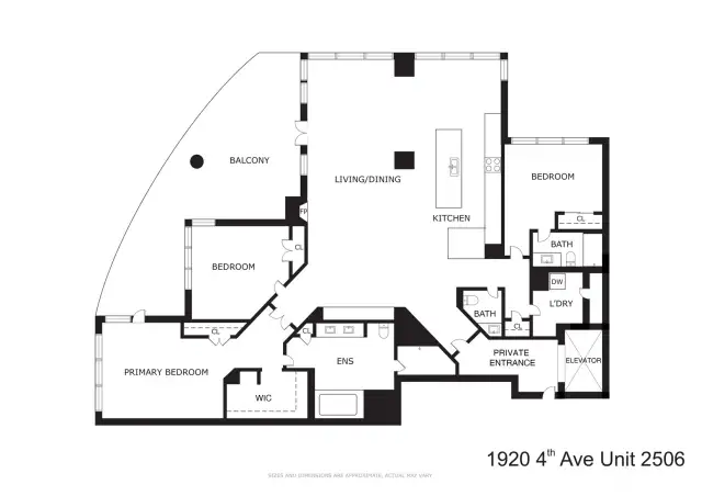 One of the best floorplans in downtown Seattle. Look closely.
