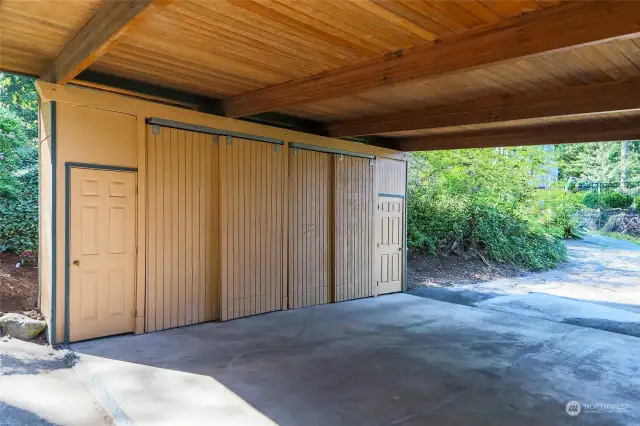2 car carport with tons of storage