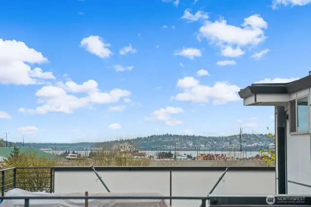 Partial Elliott Bay views from the rooftop.