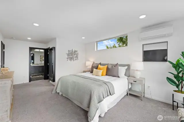 King sized bed, dresser and seating area and still plenty of room!