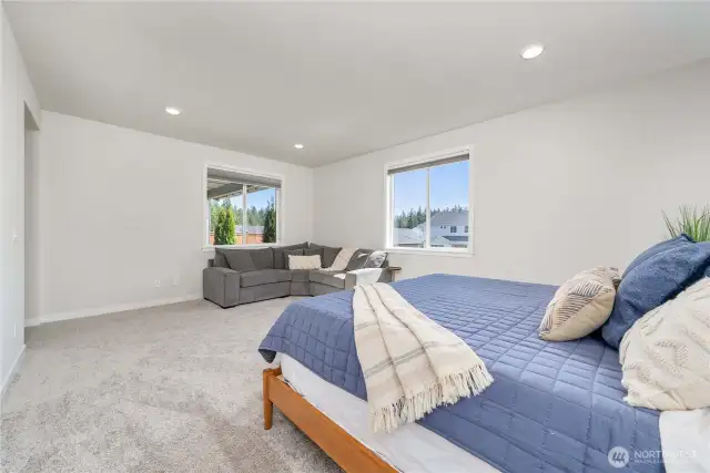 Stunningly large primary suite with sitting room!