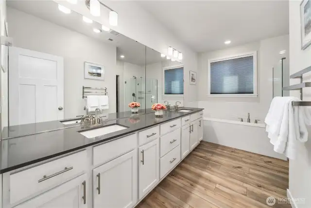 Featuring a spa-like bathroom!
