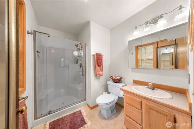 Primary bathroom with walk in shower