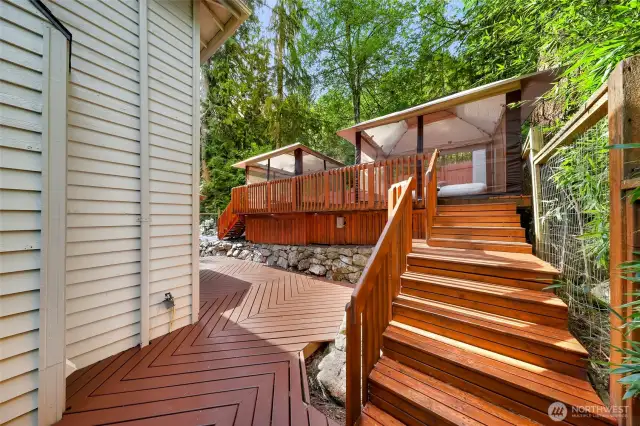 Low maintenance and private backyard