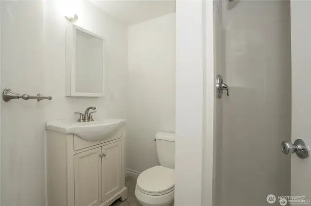Bathroom in garages in the rear