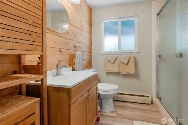 Downstairs updated .75 bathroom