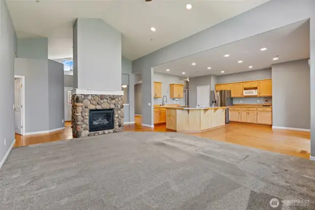 Beautiful stone fireplace!