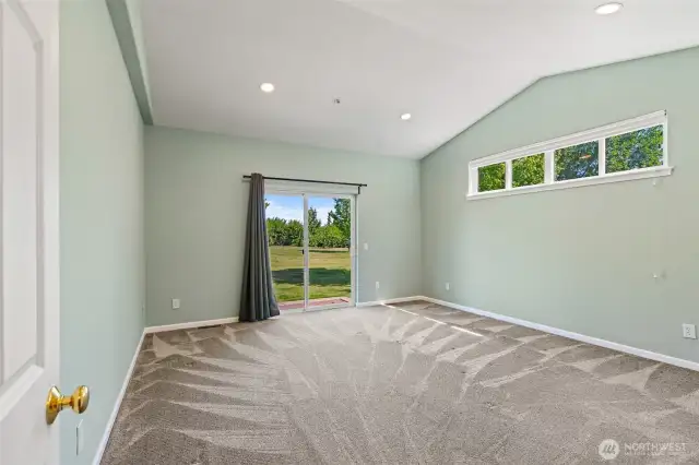 Master bedroom with sliding glass door!