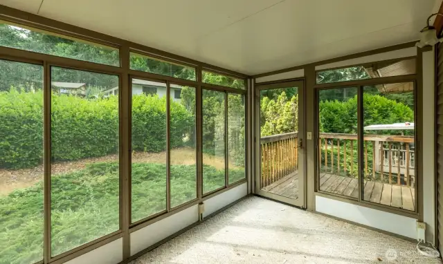 Sunroom and Deck off primary bedroom