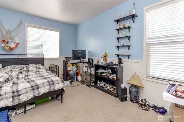Front right bedroom, also with beadboard added touch.