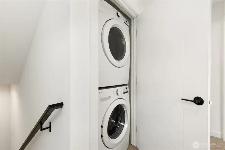 Convenient second level laundry