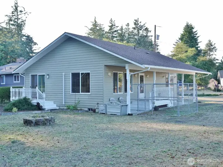 Rear and East-side of the Home and Backyard.